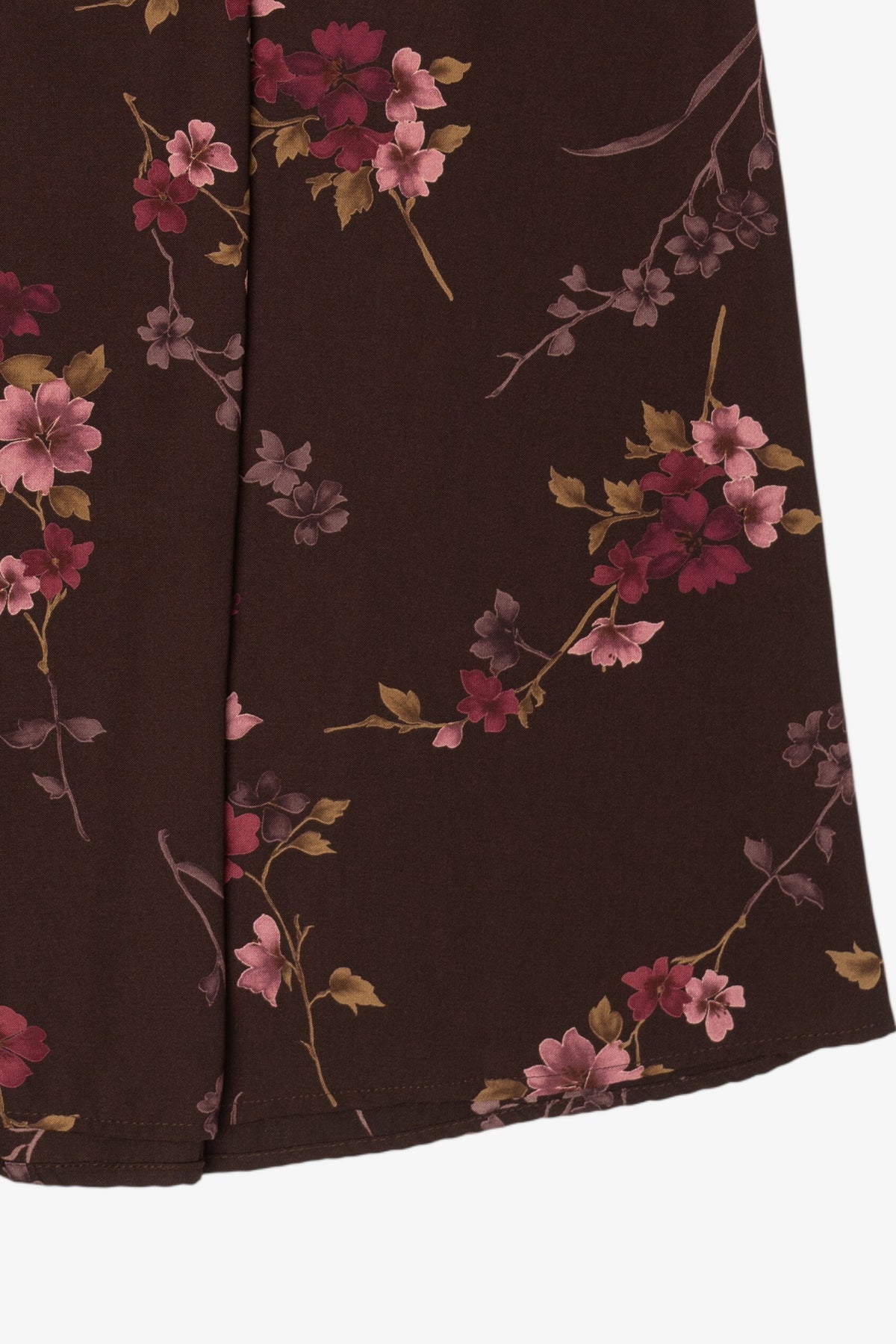 Vintage Dark Brown Floral Dress Barn Maxi Skirt (1990s)
