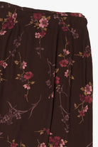 Vintage Dark Brown Floral Dress Barn Maxi Skirt (1990s)