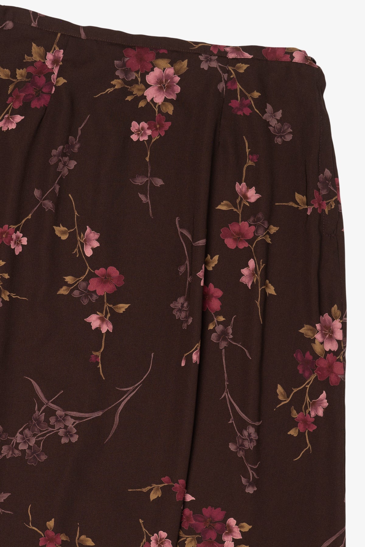 Vintage Dark Brown Floral Dress Barn Maxi Skirt (1990s)