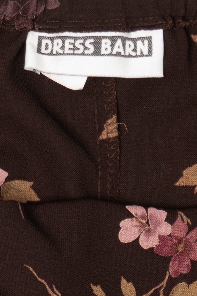 Vintage Dark Brown Floral Dress Barn Maxi Skirt (1990s)
