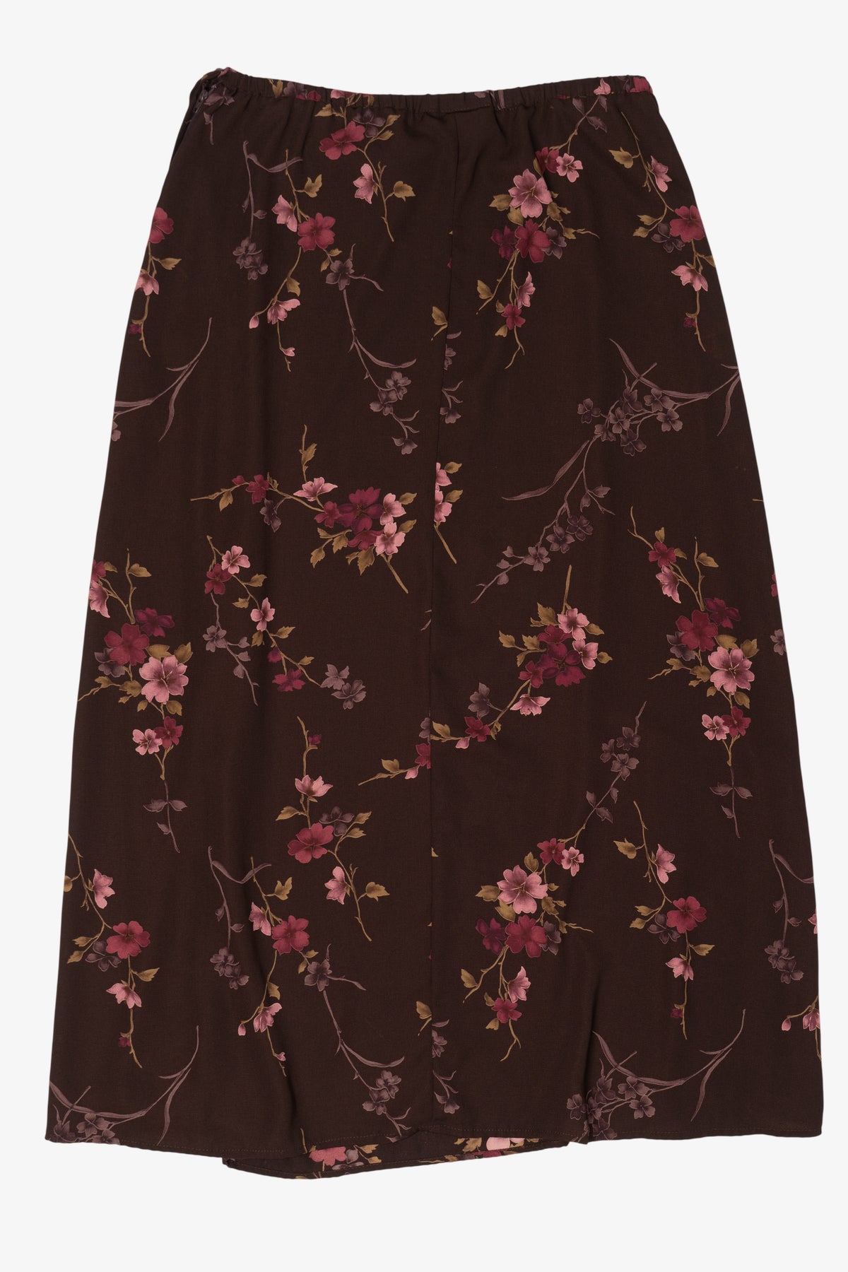 Vintage Dark Brown Floral Dress Barn Maxi Skirt (1990s)