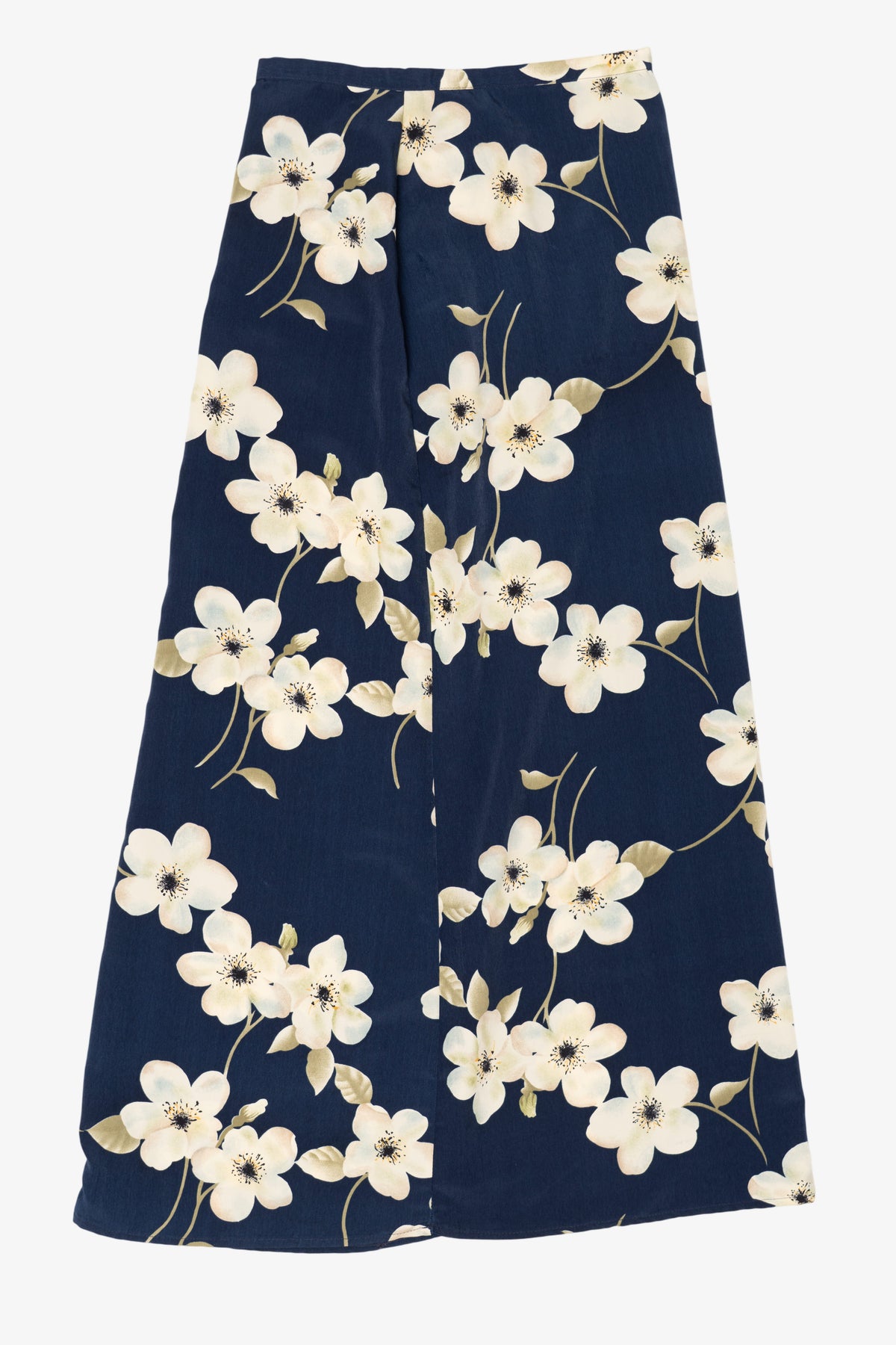 Vintage Navy Blue Floral Tracy Evans Maxi Skirt (1990s)