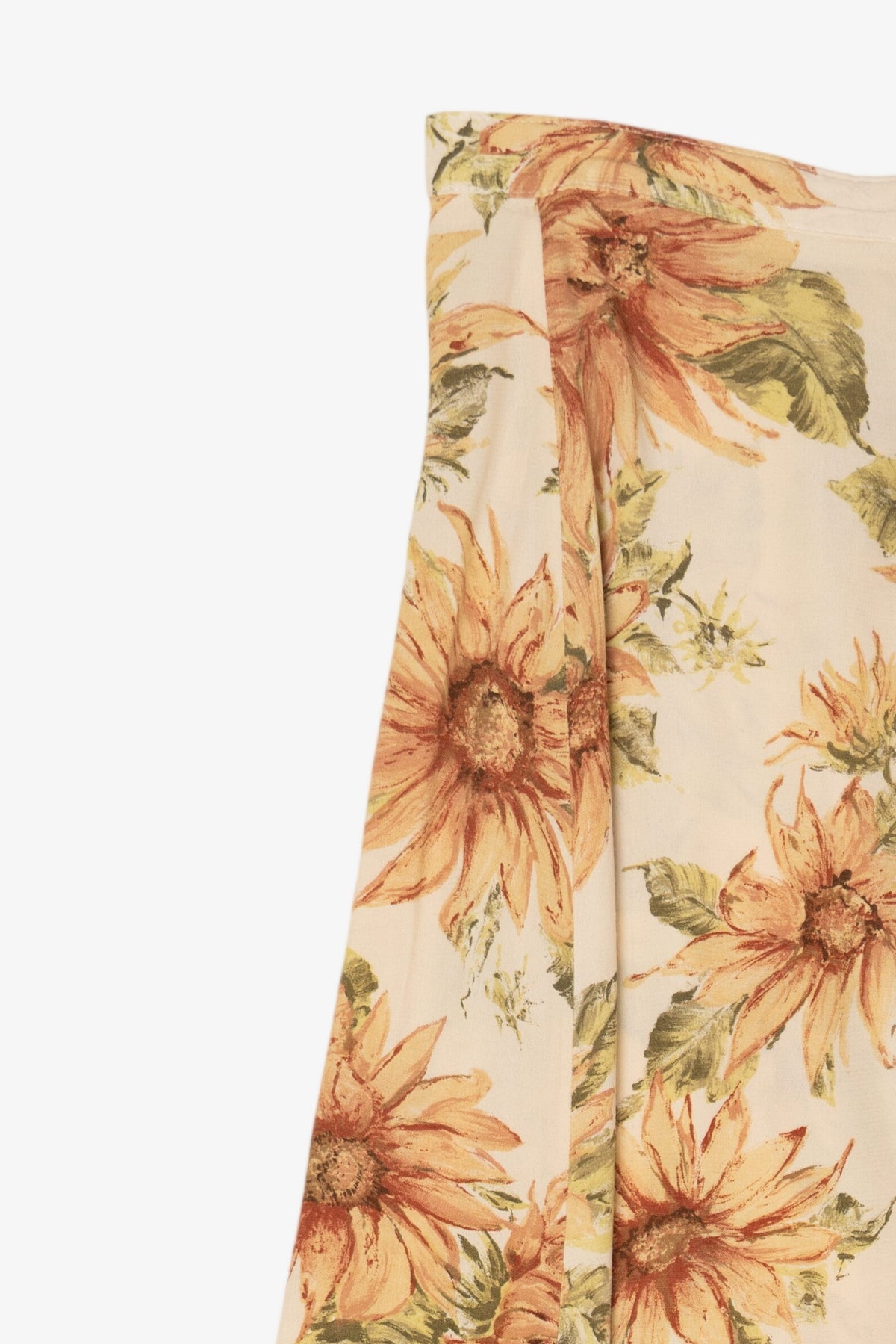 Vintage Beige Floral Kelly Stryker Maxi Skirt (1990s)