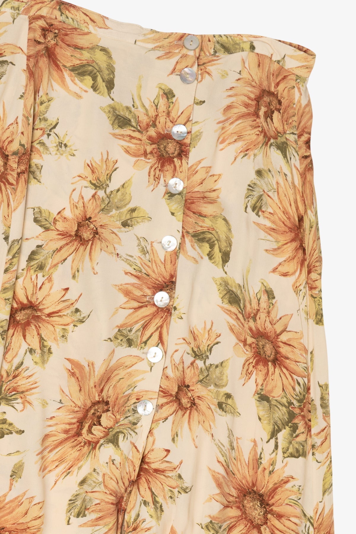 Vintage Beige Floral Kelly Stryker Maxi Skirt (1990s)
