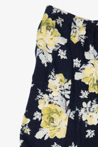 Vintage Navy Blue Denim & Co Floral Skirt (1990s)
