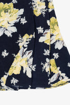 Vintage Navy Blue Denim & Co Floral Skirt (1990s)