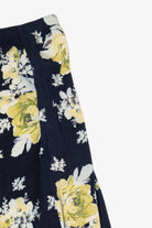 Vintage Navy Blue Denim & Co Floral Skirt (1990s)
