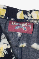 Vintage Navy Blue Denim & Co Floral Skirt (1990s)