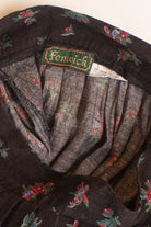 Vintage Black Floral Pleated Maxi Skirt (1990s)