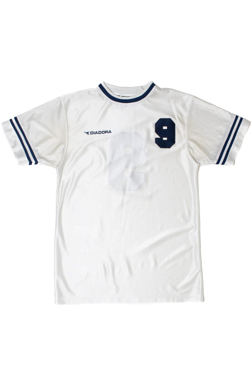 Navy Stripe #9 Diadora Soccer Jersey