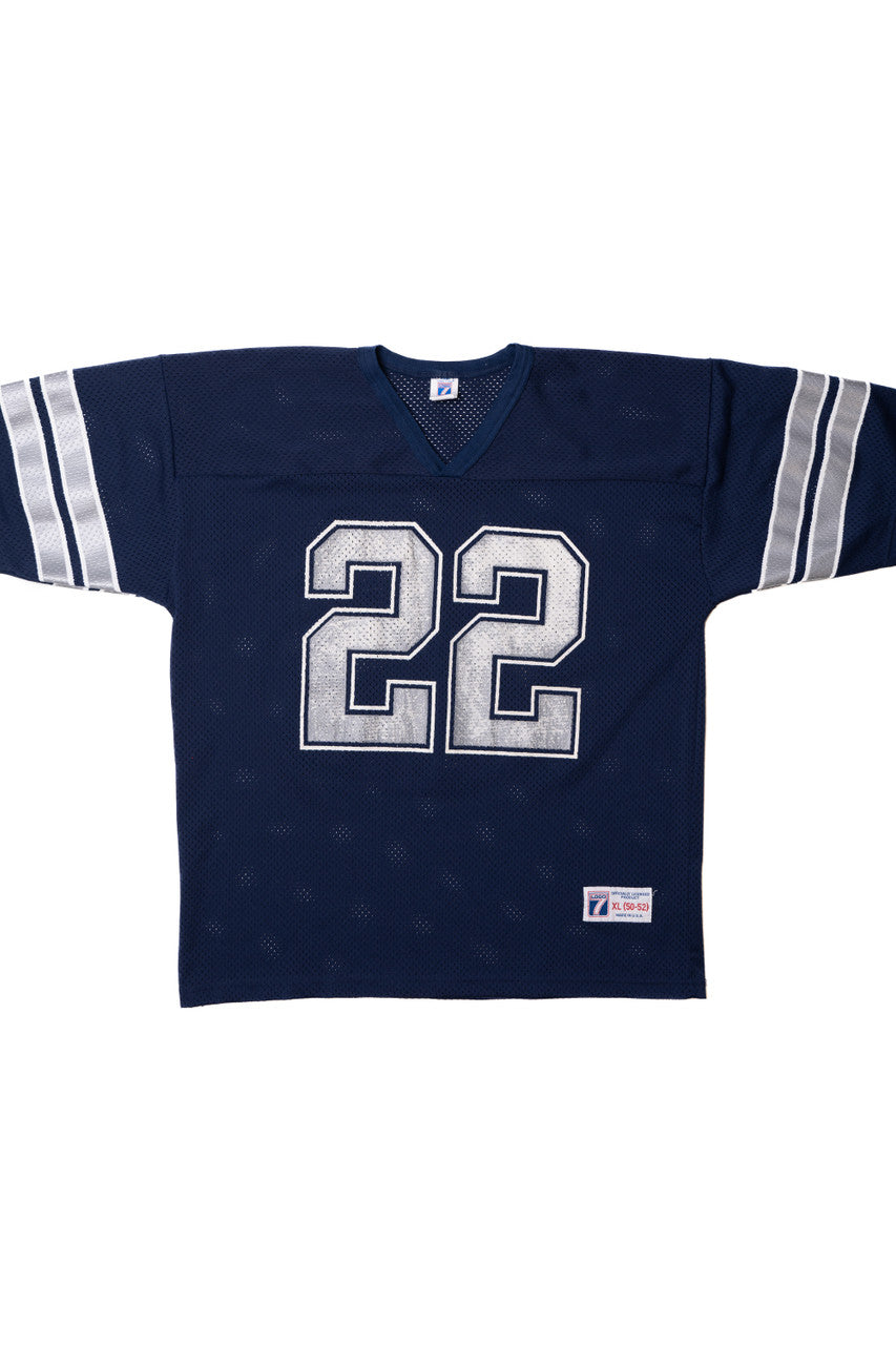 Vintage Dallas Cowboys #22 Emmitt Smith Logo 7 Sports Mesh Football Jersey