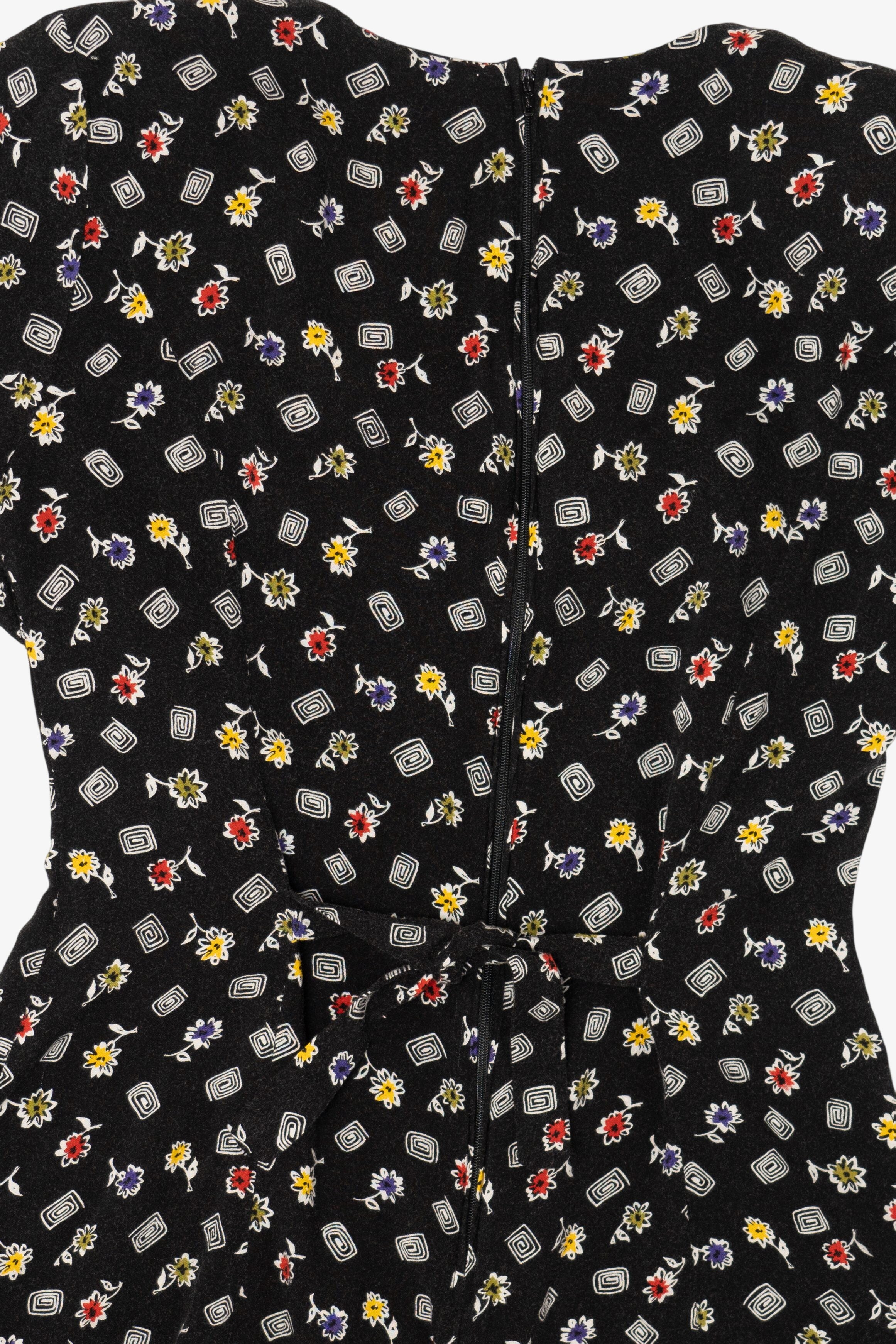 Vintage Scarlett Black Floral Romper (1990s)