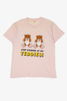 Vintage "Stop Staring At My Teddies" Funny T-Shirt (1980s)