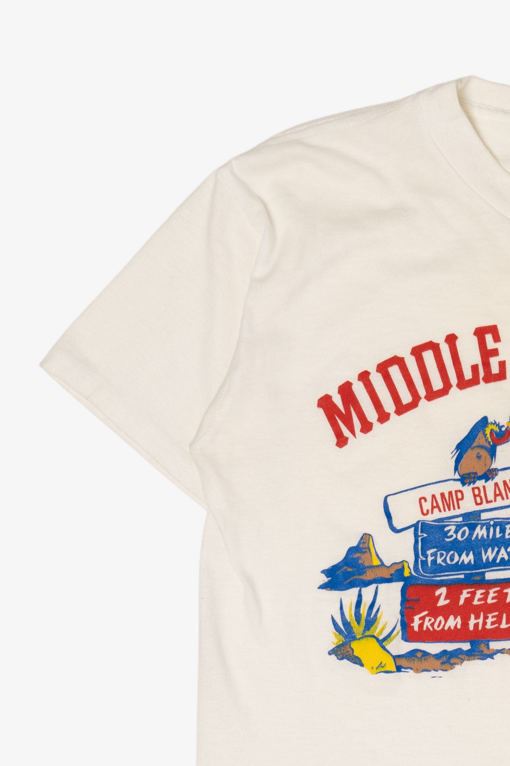 Vintage "Middle Of Nowhere" Camp Blanding Funny T-Shirt (1980s)