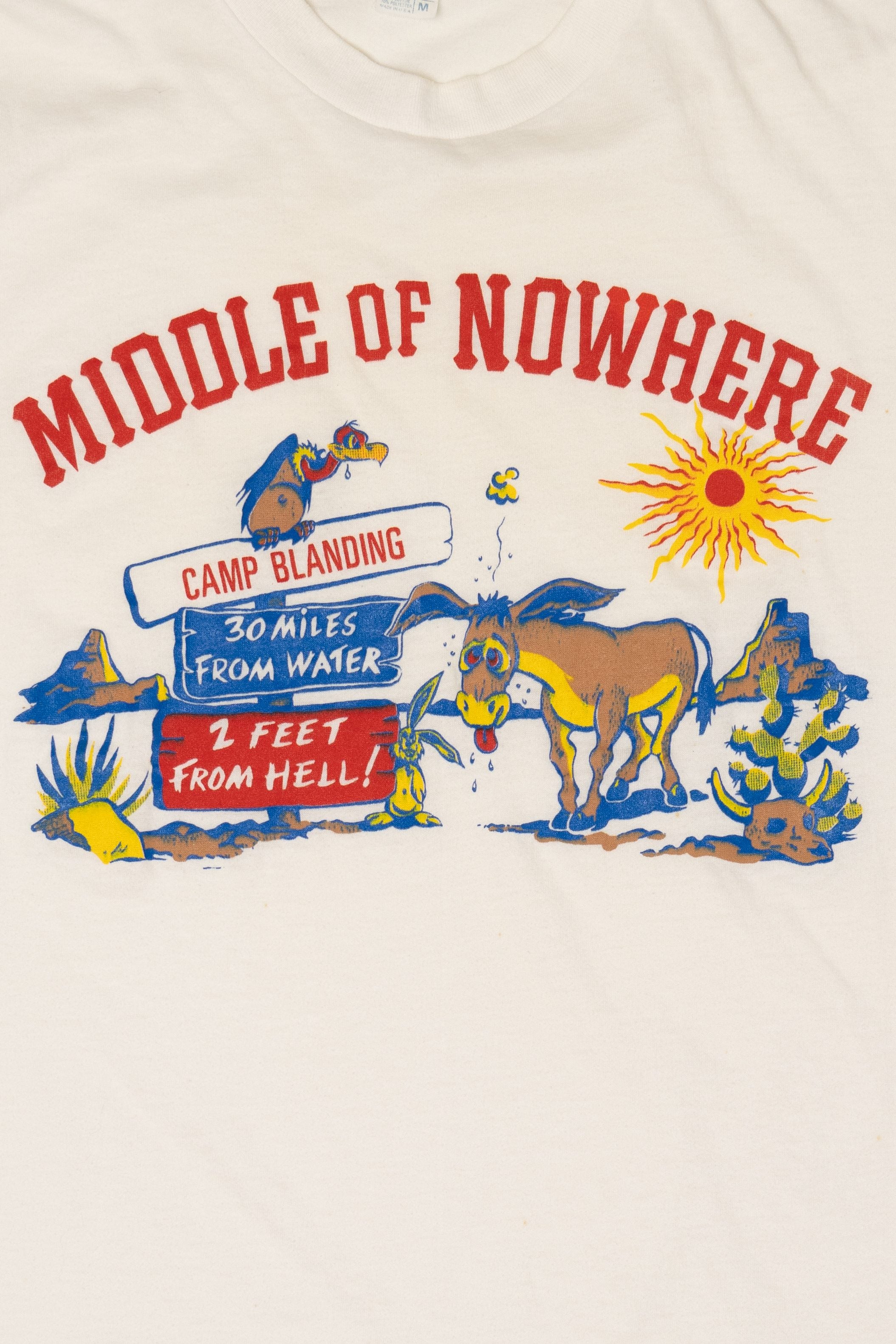 Vintage "Middle Of Nowhere" Camp Blanding Funny T-Shirt (1980s)