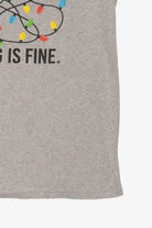 Light Gray "I'm Fine... Everything Is Fine" Funny Christmas Lights T-Shirt