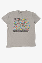 Light Gray "I'm Fine... Everything Is Fine" Funny Christmas Lights T-Shirt