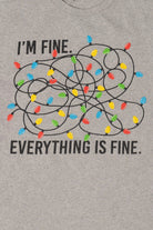 Light Gray "I'm Fine... Everything Is Fine" Funny Christmas Lights T-Shirt