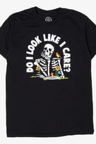 Skeleton "Do I Look Like I Care?" Funny Halloween T-Shirt
