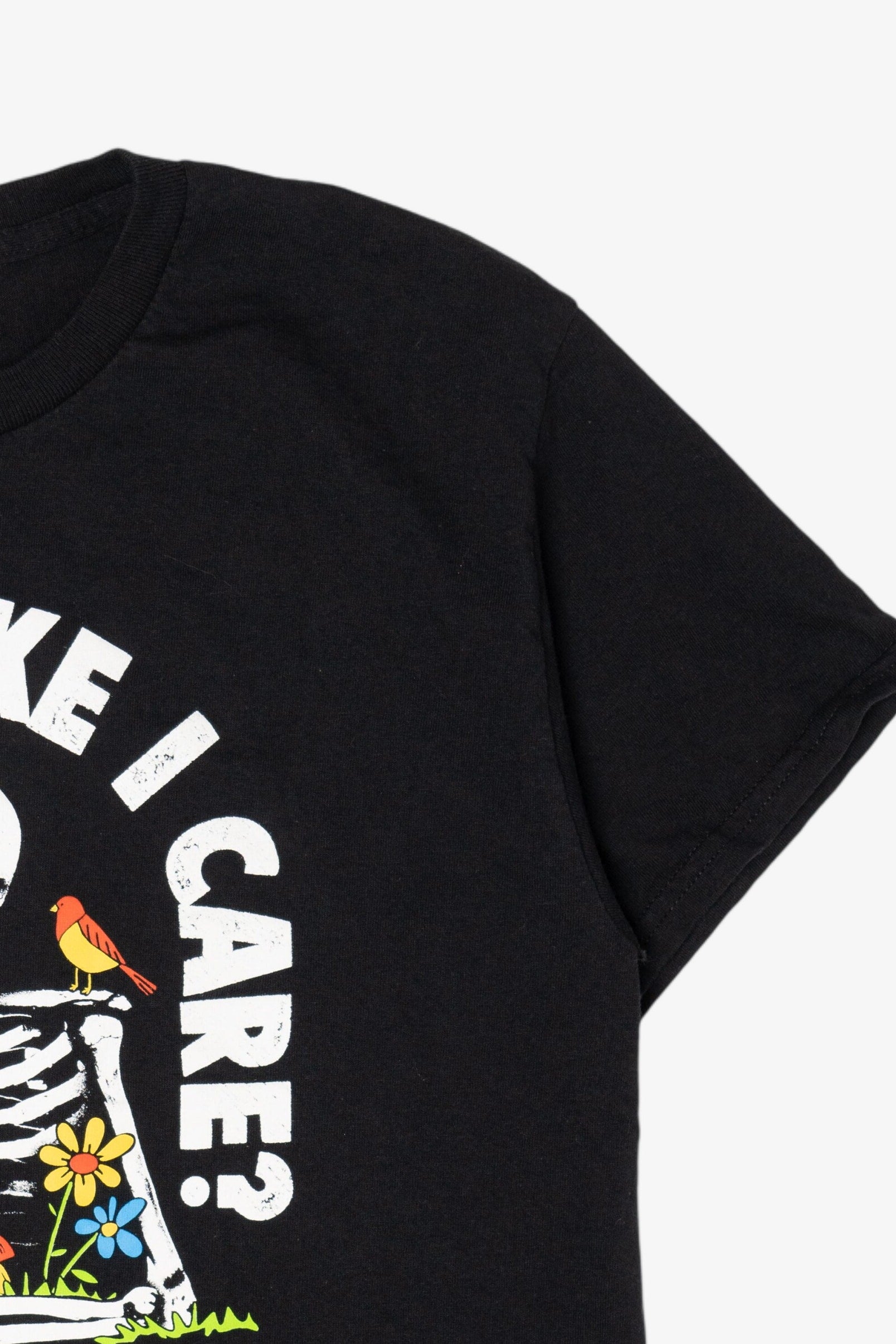 Skeleton "Do I Look Like I Care?" Funny Halloween T-Shirt