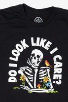 Skeleton "Do I Look Like I Care?" Funny Halloween T-Shirt