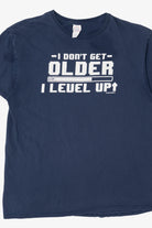 Vintage Navy Blue "I Don't Get Older I Level Up" T-Shirt (2000s)