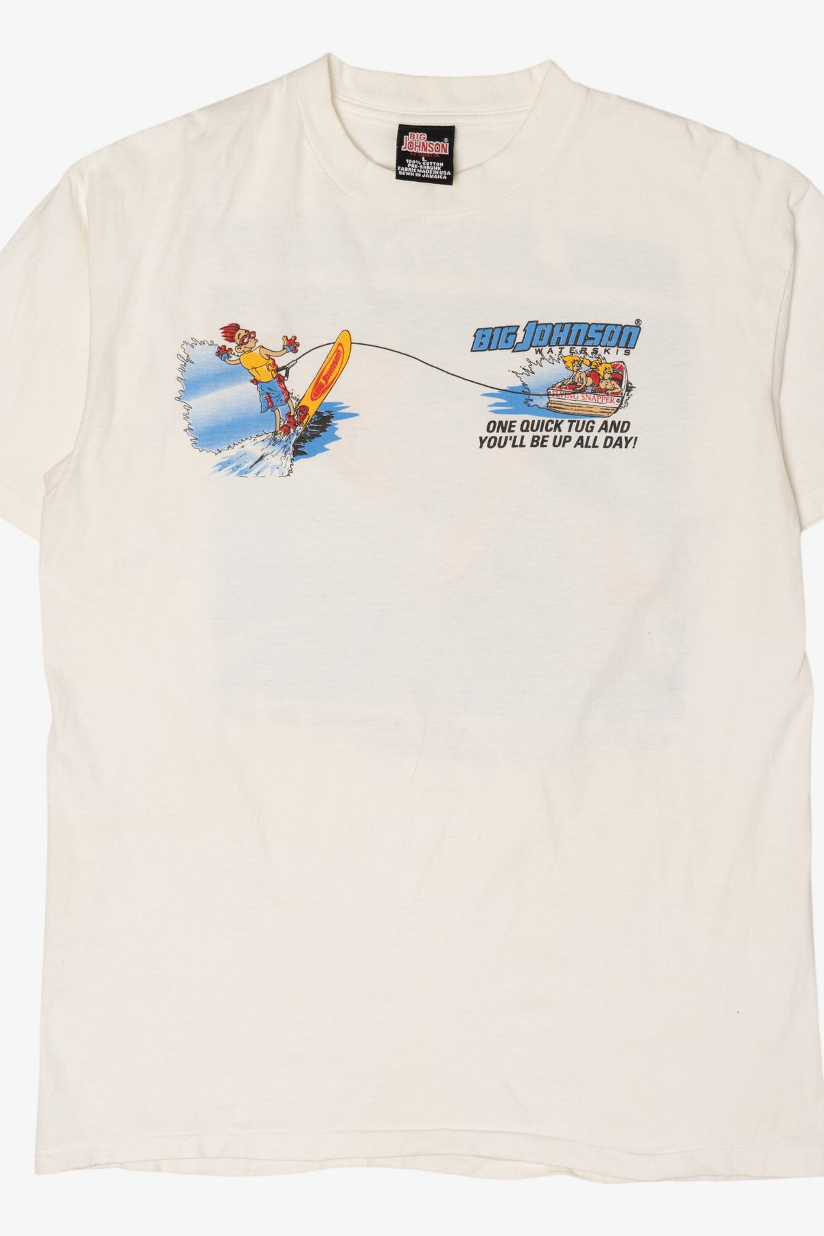 Vintage Big Johnson Waterskis Funny Single Stitch T-Shirt (1990s)