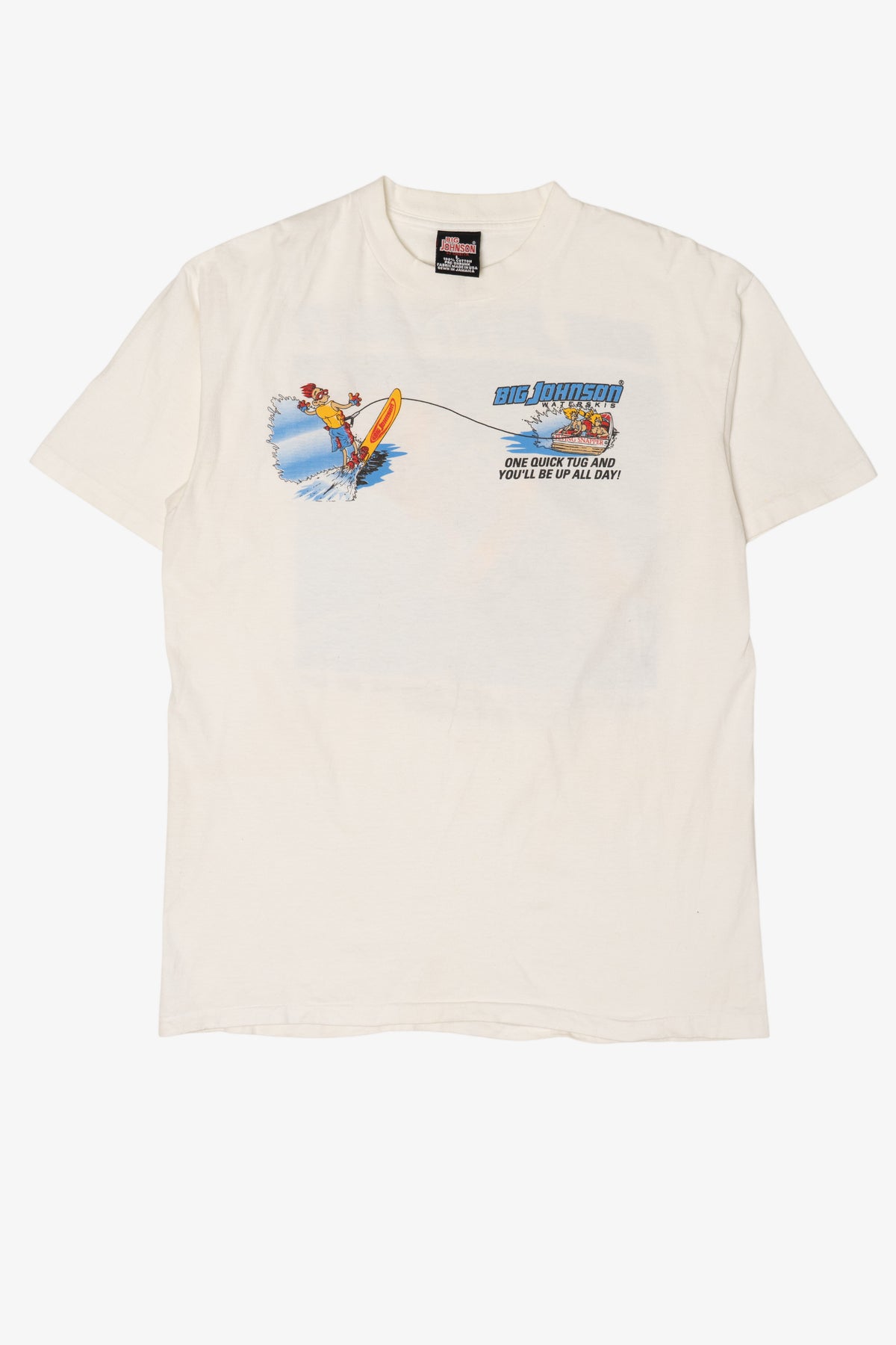 Vintage Big Johnson Waterskis Funny Single Stitch T-Shirt (1990s)