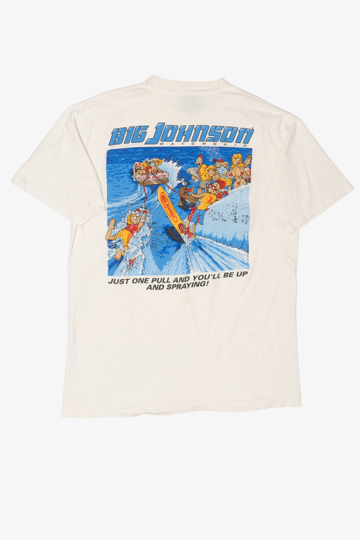 Vintage Big Johnson Waterskis Funny Single Stitch T-Shirt (1990s)