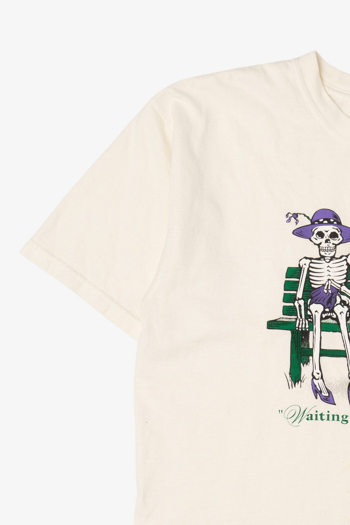 Vintage "Waiting For The Perfect Man" Skeleton Funny T-Shirt (2000s)