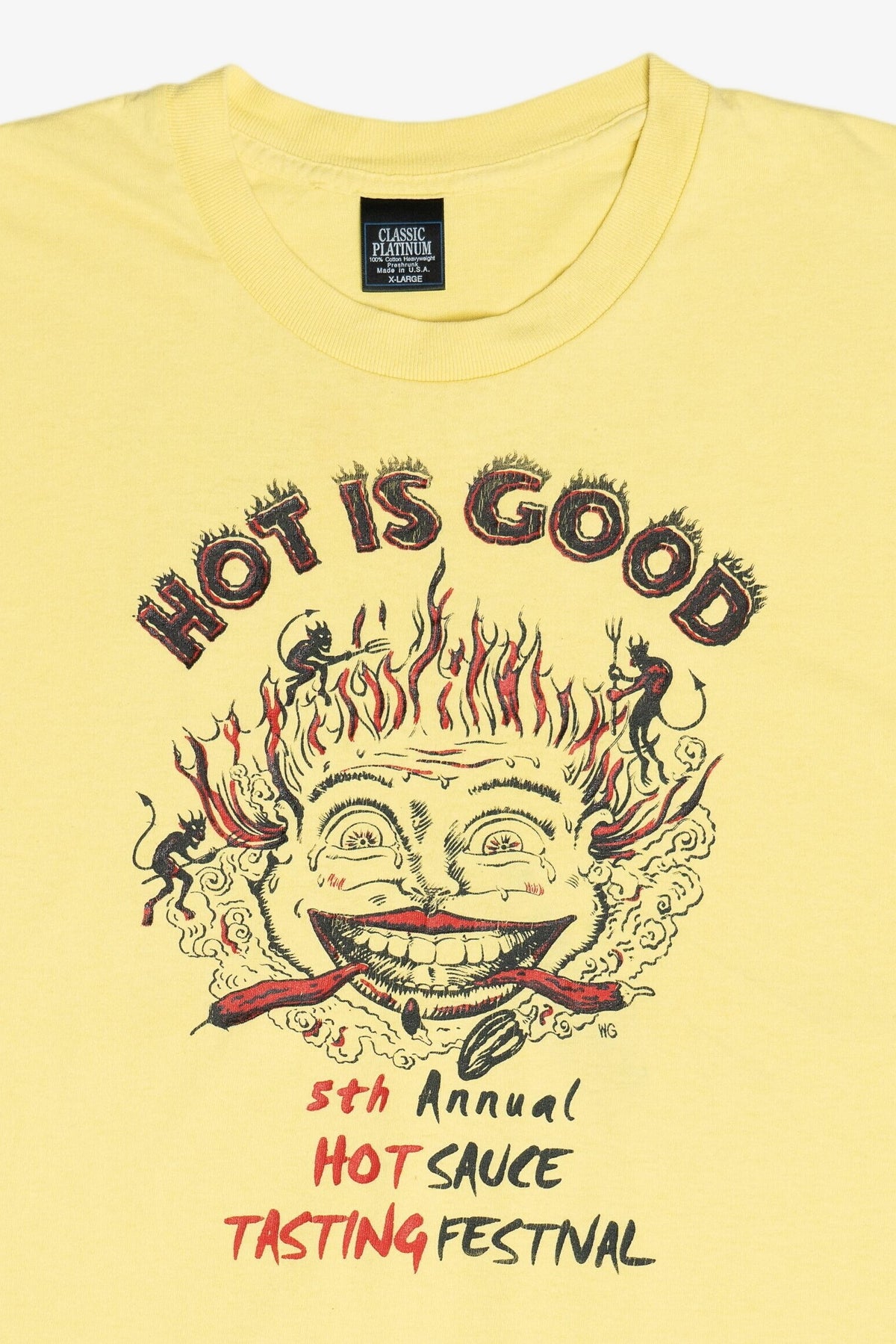 Vintage "Hot Is Good" Hot Sauce Tasting Festival Single Stitch T-Shirt (1990s)