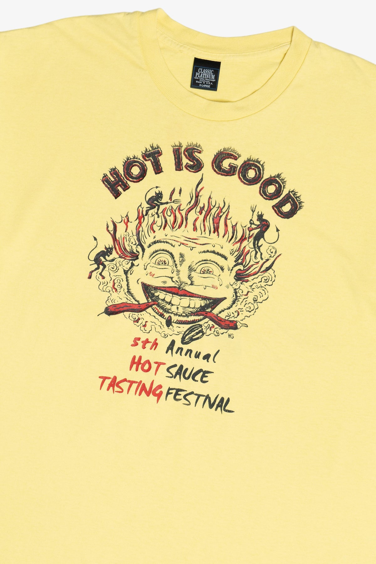 Vintage "Hot Is Good" Hot Sauce Tasting Festival Single Stitch T-Shirt (1990s)