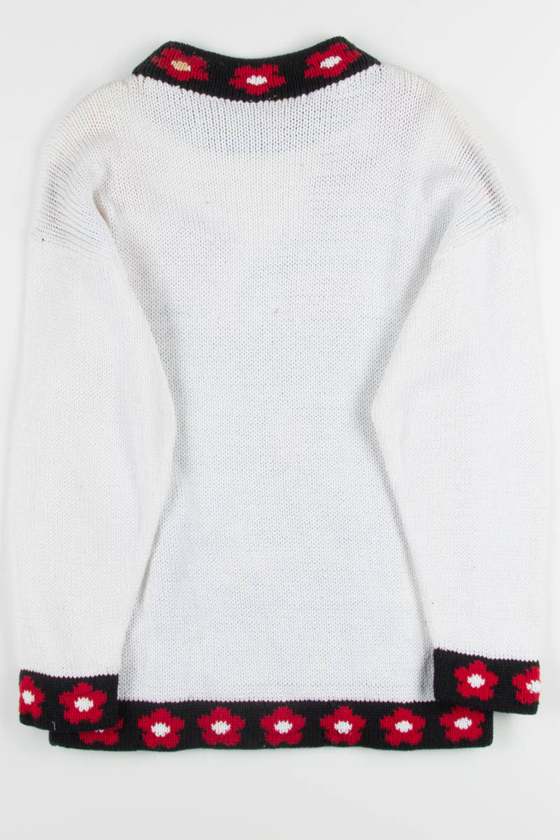 Vintage Floral Tennis Sweater