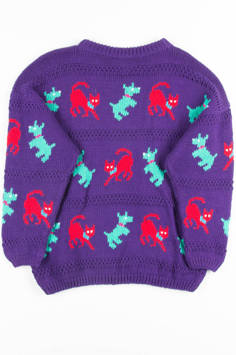 Vintage Purple Dogs Sweater