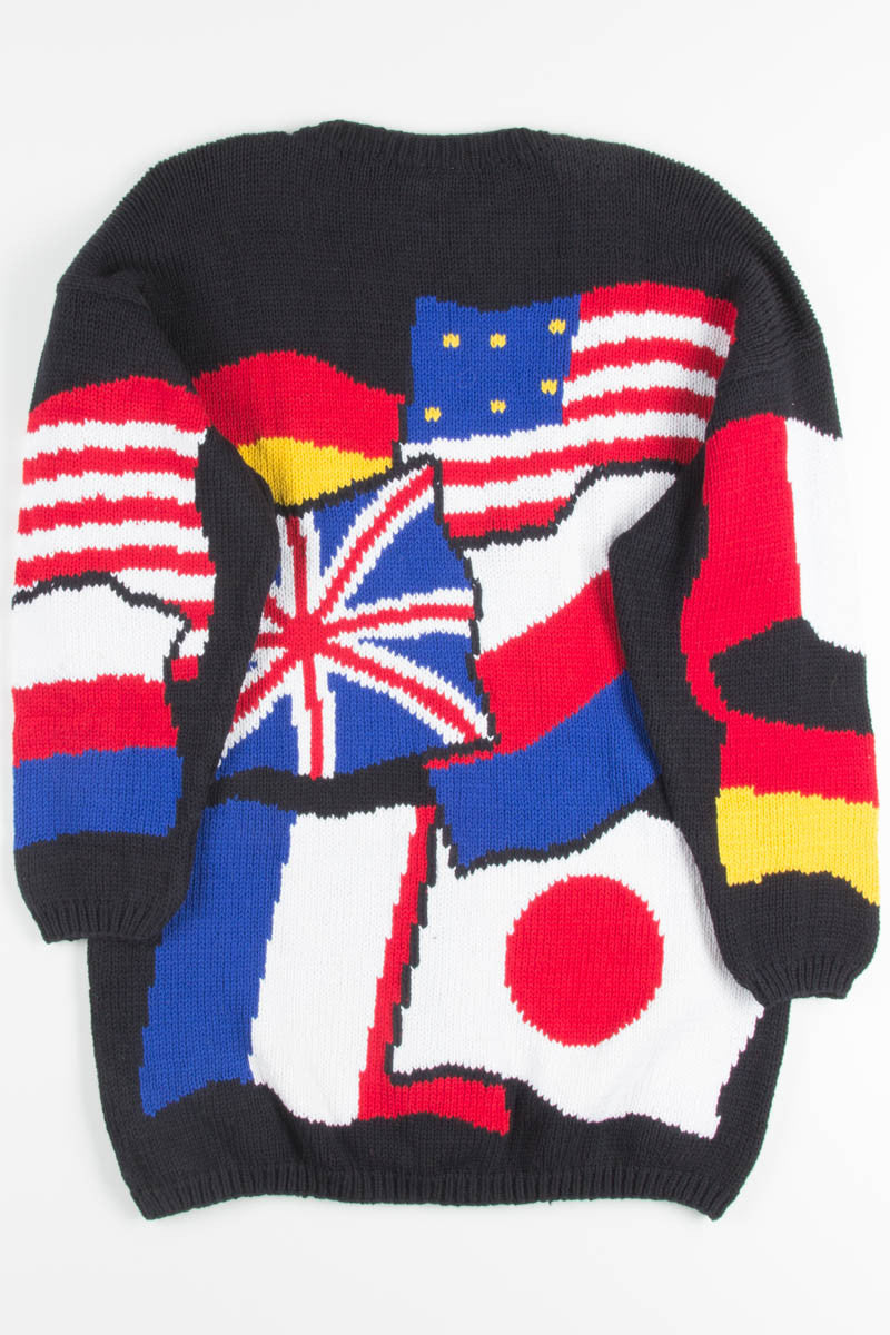 Vintage Flag Collage Cardigan 1