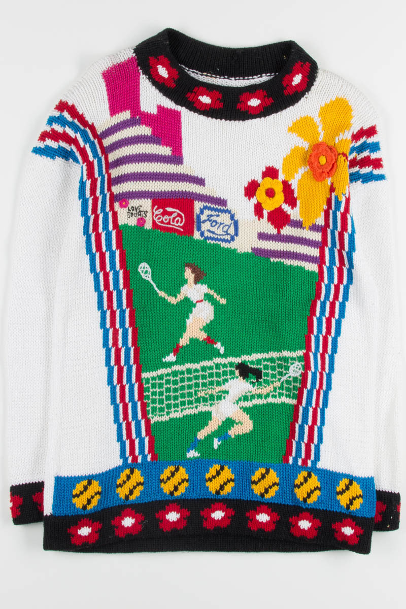 Vintage Floral Tennis Sweater