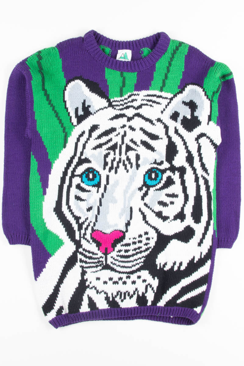Vintage White Tiger Sweater