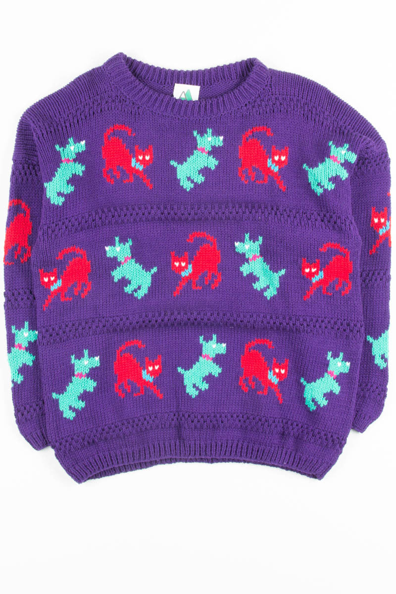 Vintage Purple Dogs Sweater