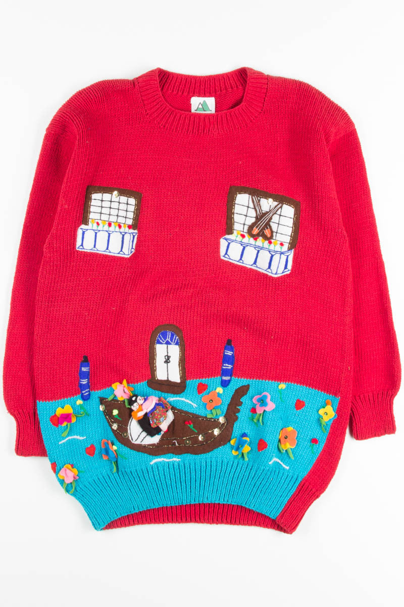 Vintage Gondola Lovers Sweater