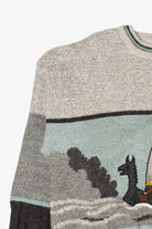 Vintage Light Gray Vikings Sailing The Sea Sweater (1990s)