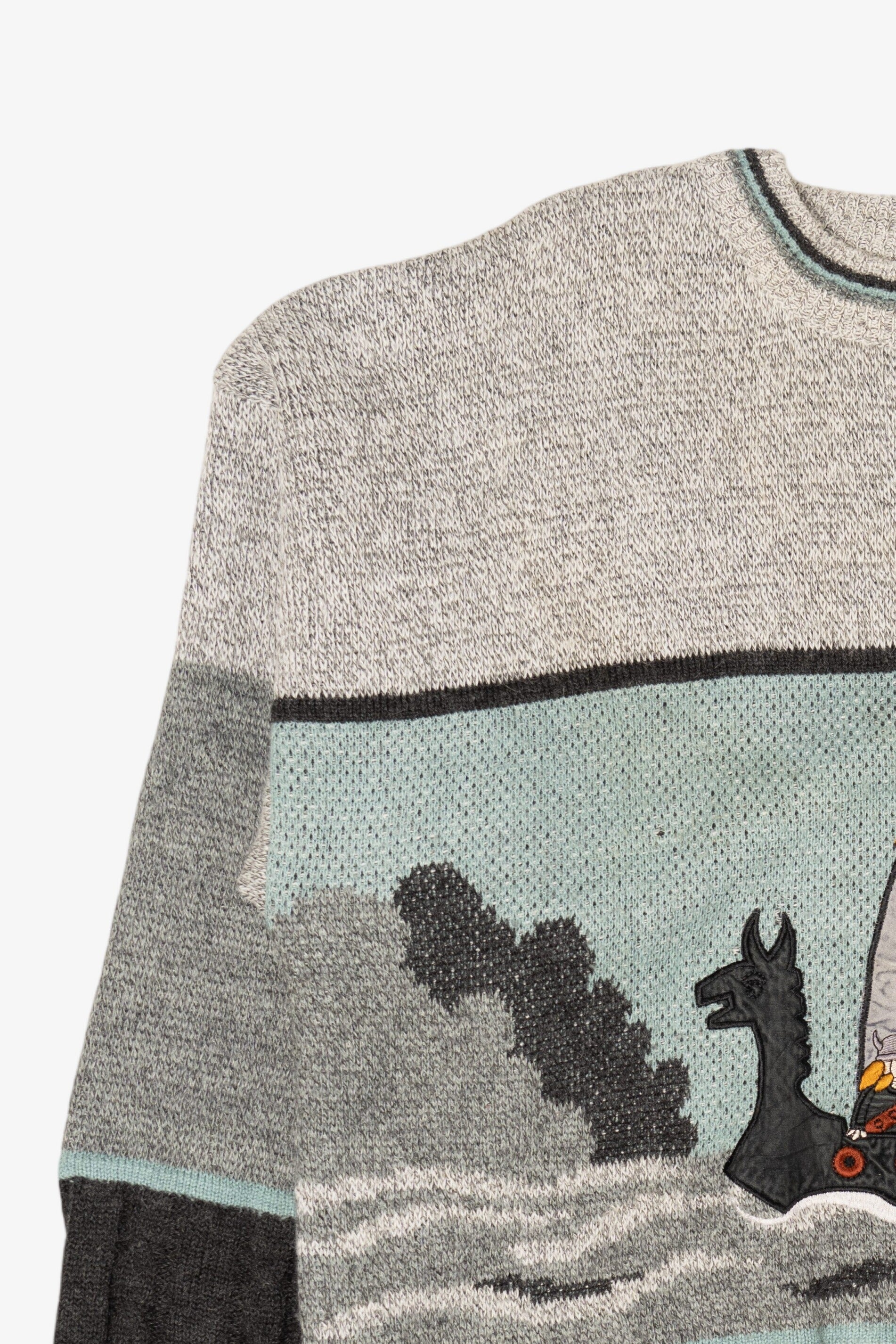 Vintage Light Gray Vikings Sailing The Sea Sweater (1990s)