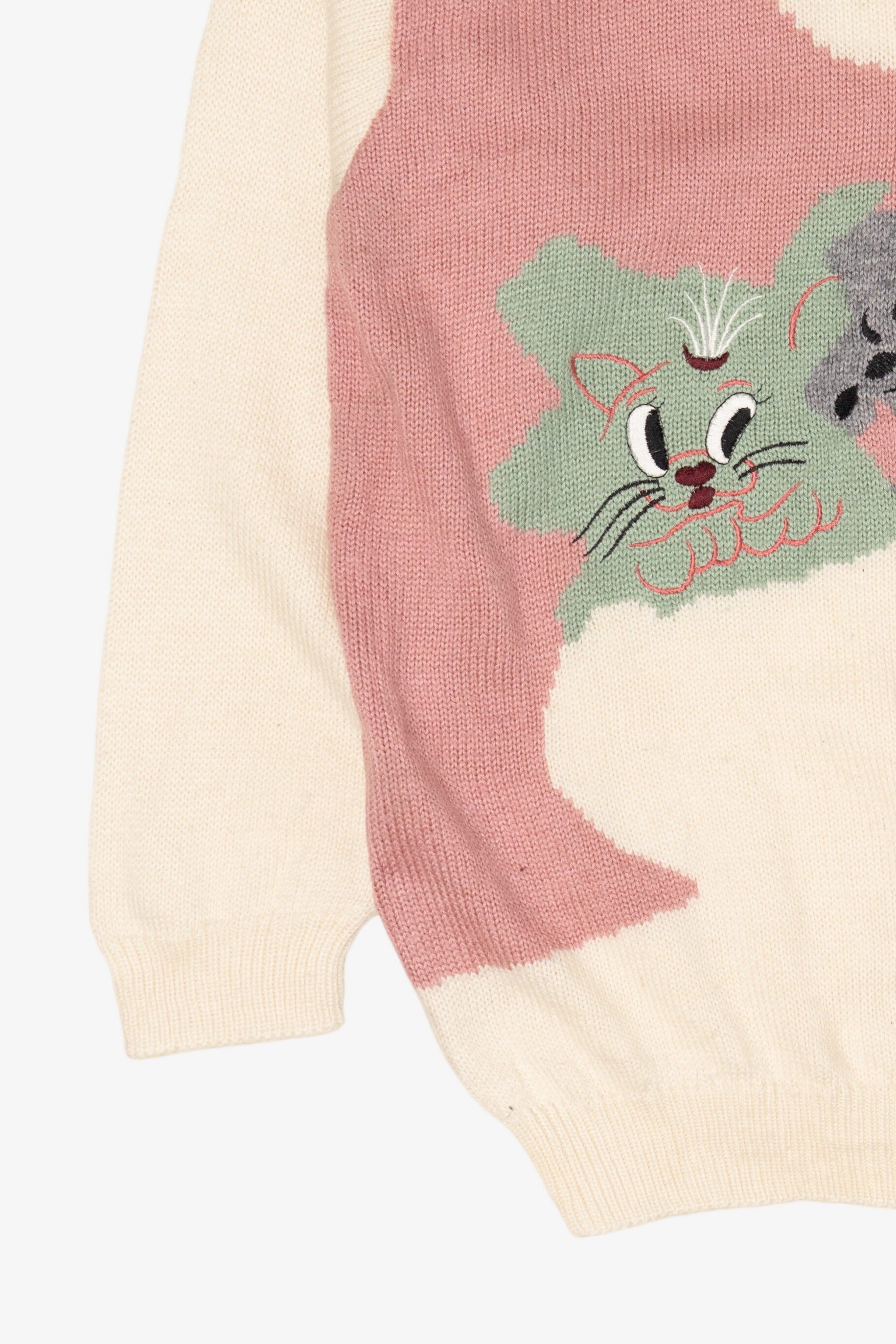 Vintage Marella Puppy And Kittens Graphic Sweater (1990s)
