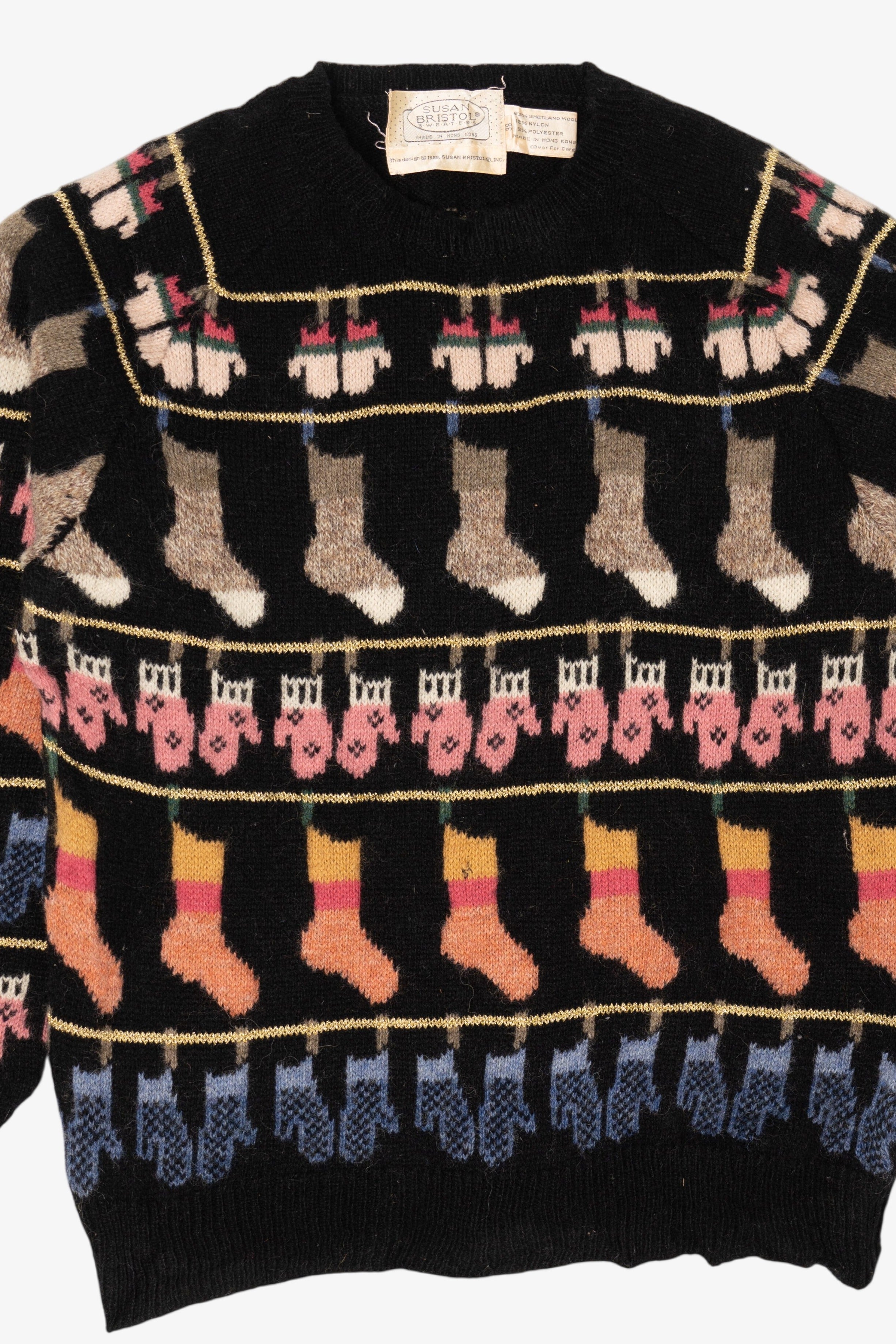 Vintage Susan Bristol Socks And Mittens Sweater (1980s)
