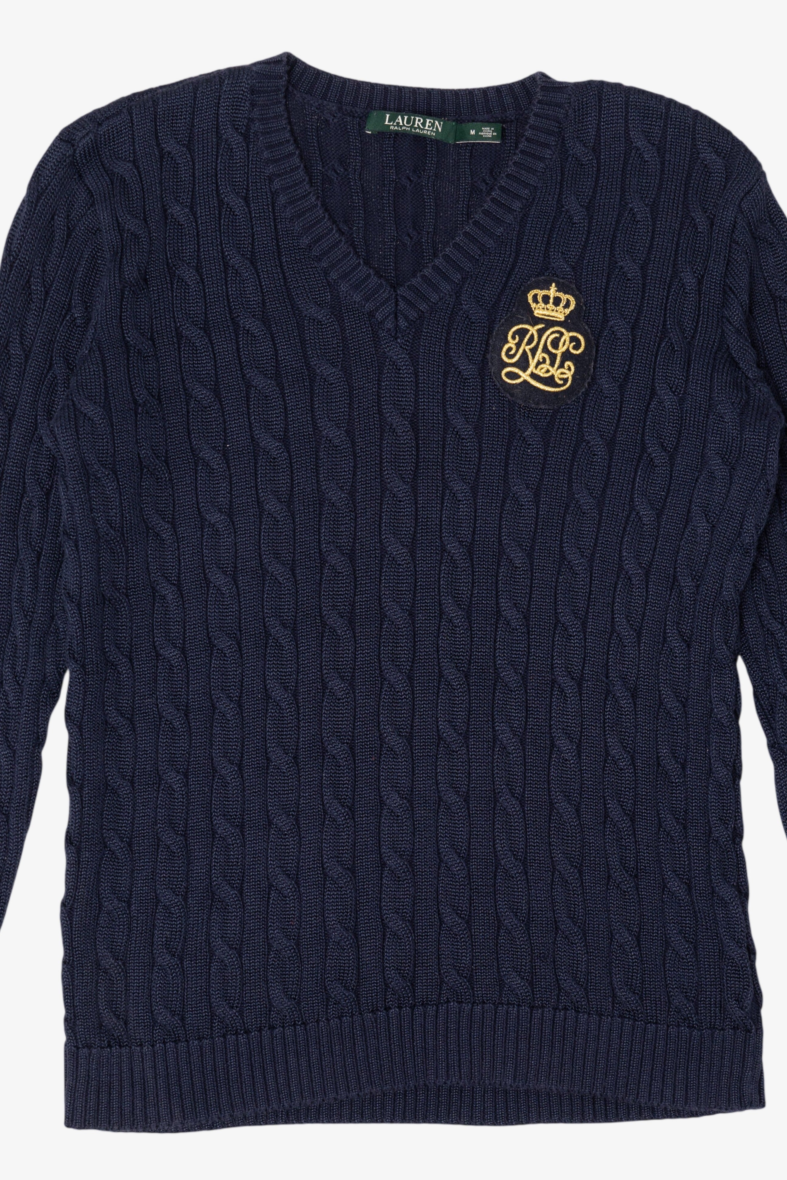 Vintage Navy Blue Ralph Lauren Cable Knit Sweater (1990s) – Ragstock