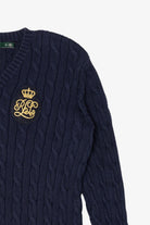 Vintage Navy Blue Ralph Lauren Cable Knit Sweater (1990s)