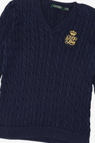 Vintage Navy Blue Ralph Lauren Cable Knit Sweater (1990s)