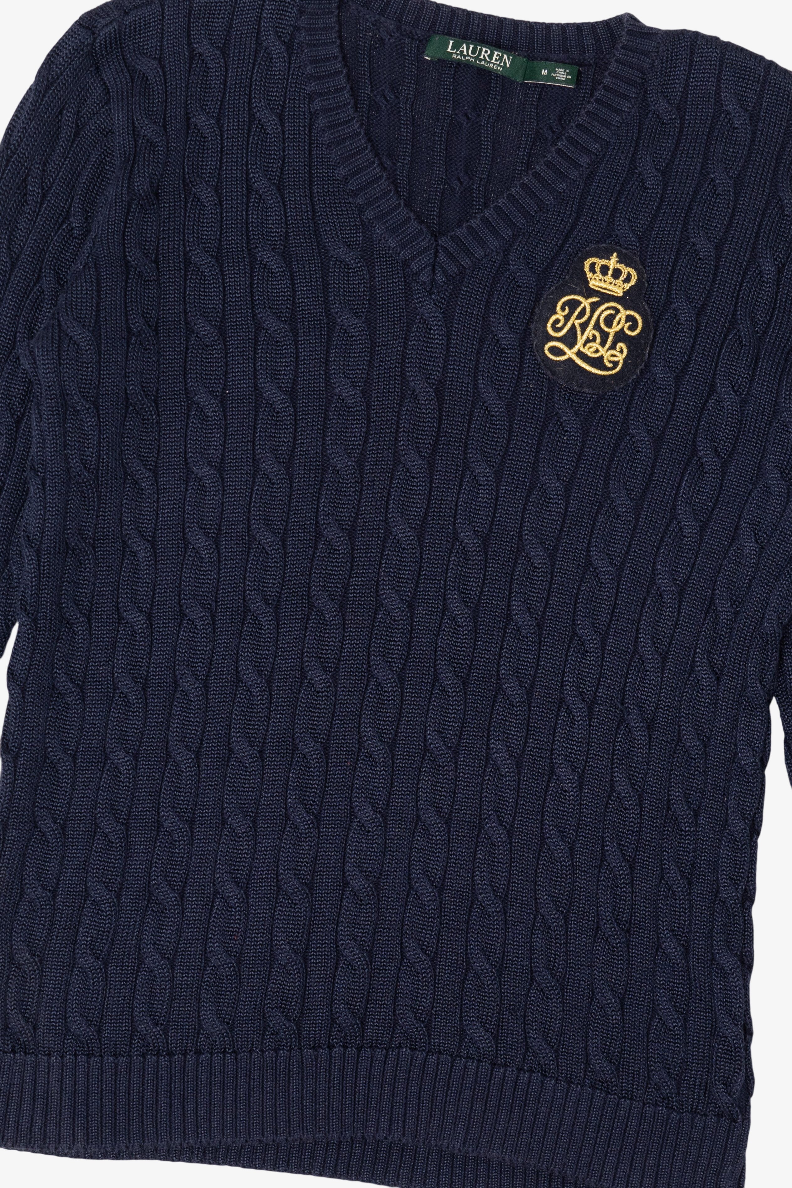 Vintage Navy Blue Ralph Lauren Cable Knit Sweater (1990s)