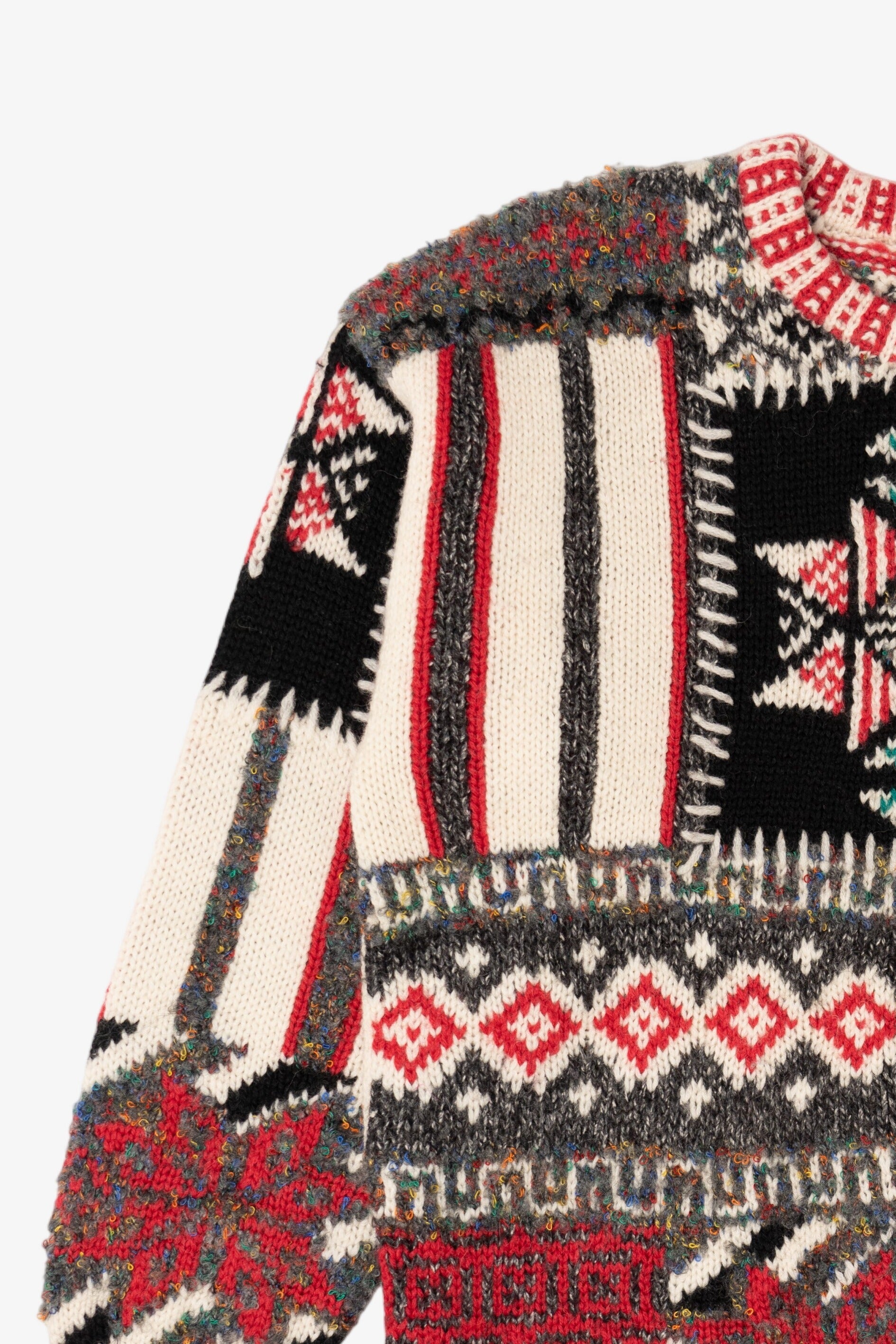 Vintage Hand Knit Lizwear Patchwork Sweater (1990s)