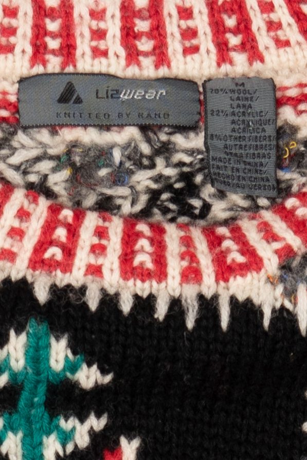 Vintage Hand Knit Lizwear Patchwork Sweater (1990s)