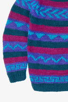 Vintage Purple Geometric Abstract Pattern Sweater (1990s)